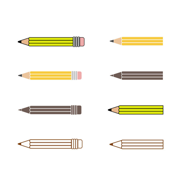 Коллекция карандашей, маркировка, информация, раскраска - Вектор,изображение