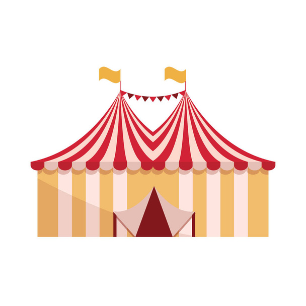 Freizeitpark Karneval Zirkuszelte flache Gestaltung - Vektor, Bild
