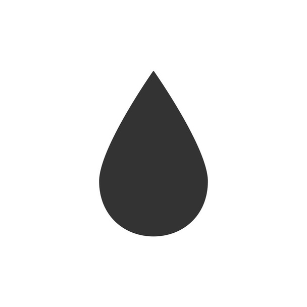  Suelta el icono. Agua, aceite o gota de sangre silueta negra. Vector aislado en blanco - Vector, imagen