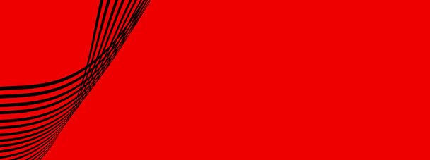 Fondo rojo abstracto con ondas curvas para un diseño moderno de banner - Foto, Imagen