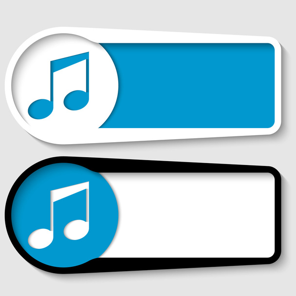set of two boxes for any text with music icon - Vector, Image