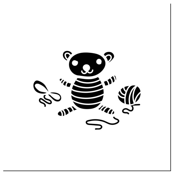 Handgemachte Glyphen-Ikone von Amigurumi - Vektor, Bild