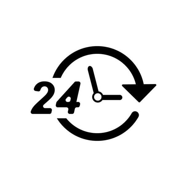 24 horas icono logotipo - Vector, Imagen