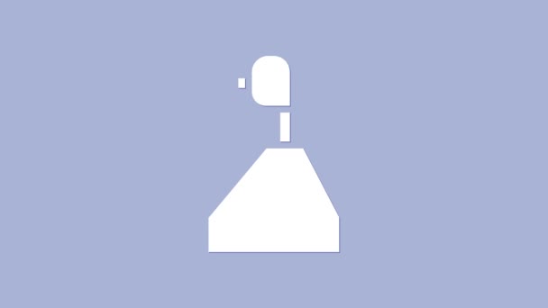 Fehér Sebességváltó ikon elszigetelt lila háttér. Adás ikon. 4K Videó mozgás grafikus animáció - Felvétel, videó