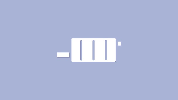 Fehér autó kipufogó ikon elszigetelt lila háttér. Kipufogócső. 4K Videó mozgás grafikus animáció - Felvétel, videó