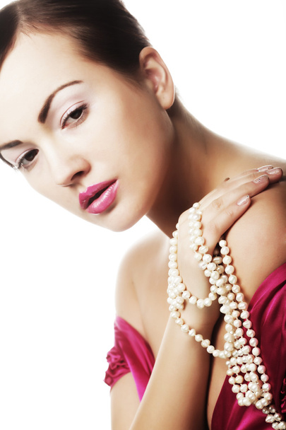 Clamor woman with pearl - Φωτογραφία, εικόνα
