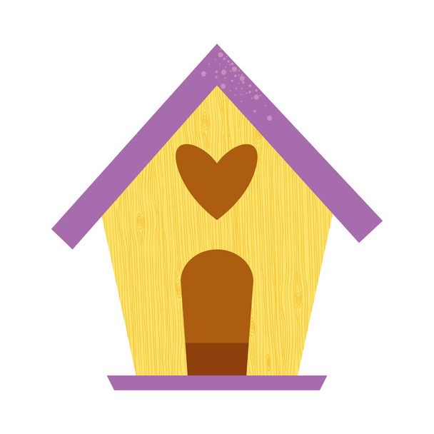 lindo icono de la casa de pájaro, diseño colorido - Vector, Imagen