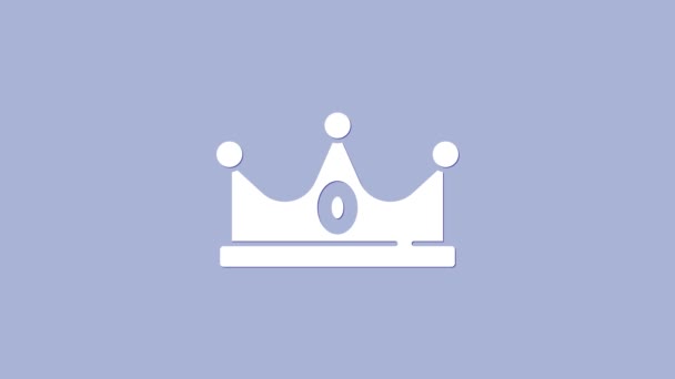Ікона білого короля ізольована на фіолетовому фоні. 4K Відеографічна анімація - Кадри, відео