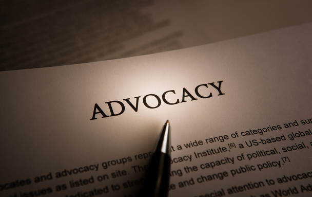document with the title of advocacy - Photo, Image