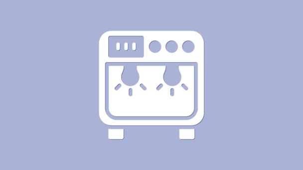 Icona della scatola di biosicurezza bianca isolata su sfondo viola. Animazione grafica 4K Video motion - Filmati, video