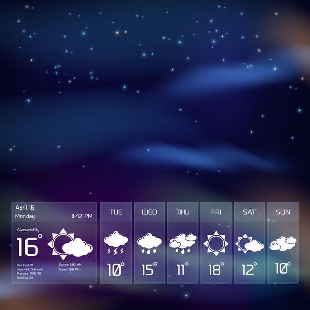 Transparent weather widget - Vector, Image