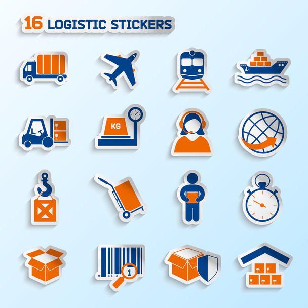 Logistic stickers set - Vector, Image