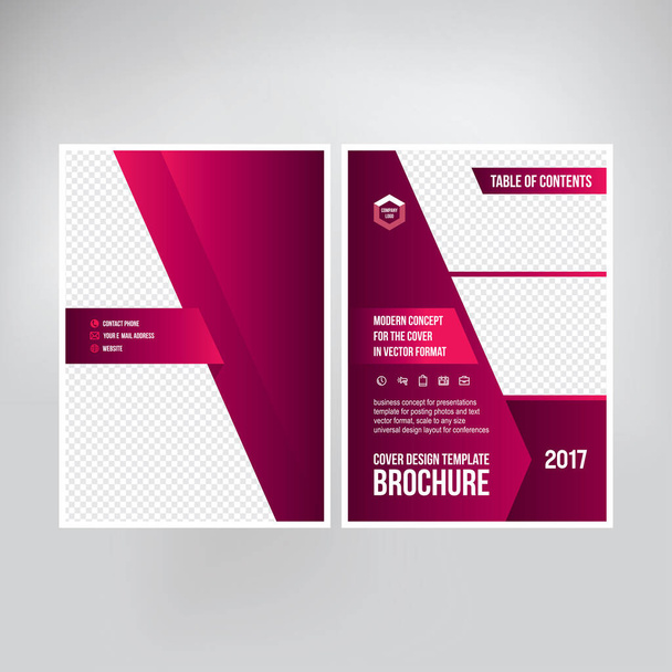 Diseño de portada de catálogo, folleto, volante, composición creativa de triángulos, vector de fondo rojo - Vector, imagen