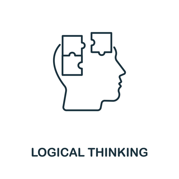 Logická ikona myšlení ze sbírky osobností. Jednoduchá linie Logické myšlení ikona pro šablony, web design a infografiku - Vektor, obrázek