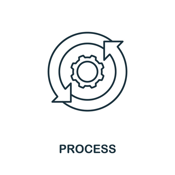 Icono de proceso de la colección de cepillado. Línea simple Icono de proceso para plantillas, diseño web e infografías - Vector, Imagen