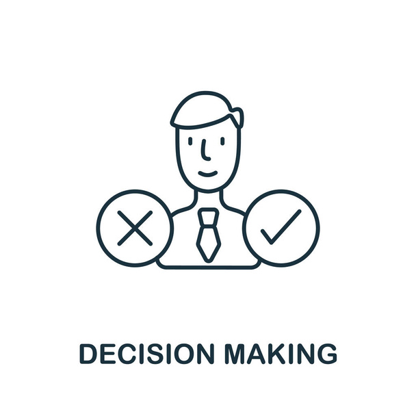 Decision Making Ikone aus der Hobel-Sammlung. Simple line Decision Making Icon für Vorlagen, Webdesign und Infografiken - Vektor, Bild