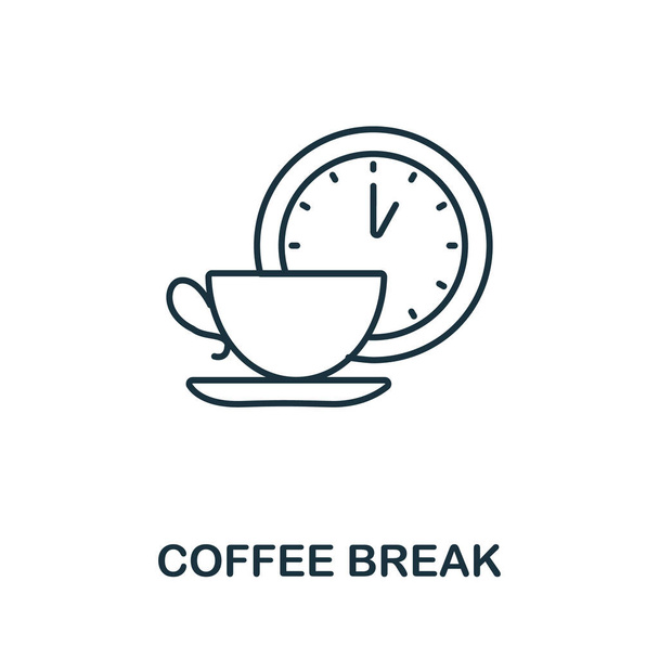 Kávészünet ikon. Vonalstílus szimbólum a termelékenység ikongyűjteményből. Coffee Break kreatív eleme logó, infographic, ux és ui - Vektor, kép
