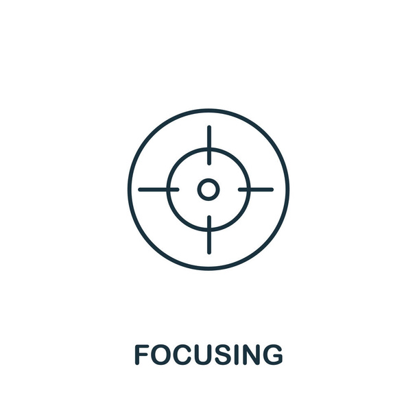 Focusing icon. Line style symbol from productivity icon collection. Focusing creative element for logo, infographic, ux and ui - Vector, Image