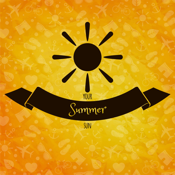 Sun on sunny vector background - Vector, Image