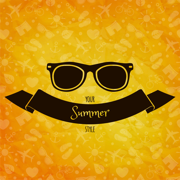 Sunglasses on sunny  background - Vector, Image