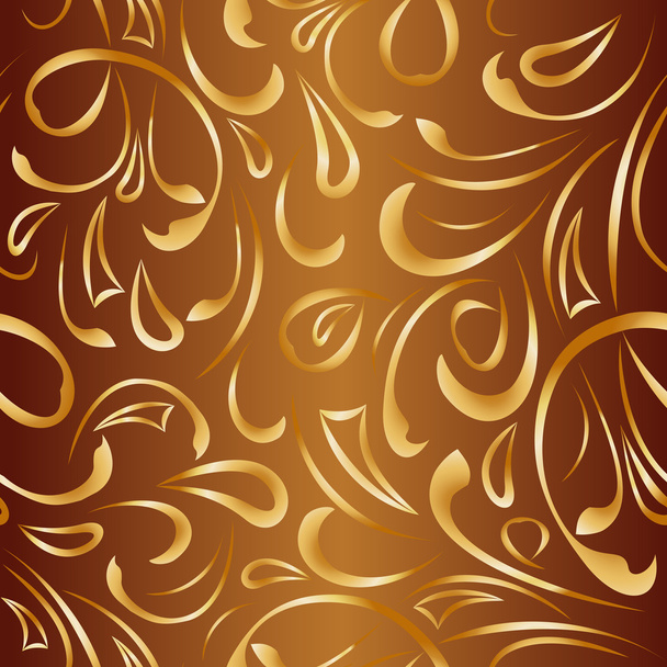Seamless pattern with golden ornament - Vector, afbeelding