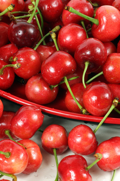Red cherries - Fotoğraf, Görsel