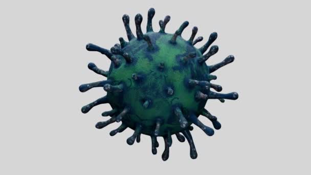 3D-kuva flunssa koronavirus kelluva neste mikroskooppinen näkymä, taudinaiheuttaja, joka hyökkää hengitysteiden. Covid19-virusinfektiokäsitteen pandemia.-Dan - Materiaali, video