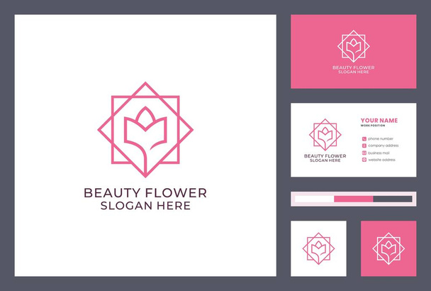 мінімалістичний дизайн квіткового логотипу для ботаніки, хамеду, пелюстки, квіткового магазину
. - Вектор, зображення