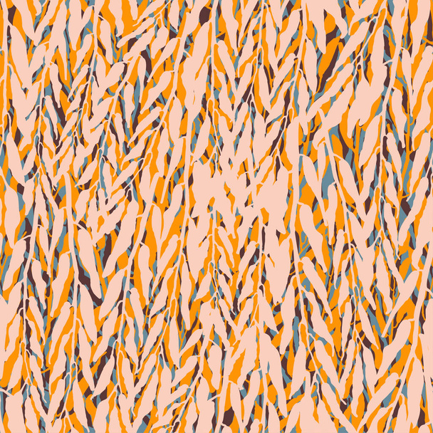 Bezszwowe kolorowe wzory z liści i roślin - Wektor, obraz