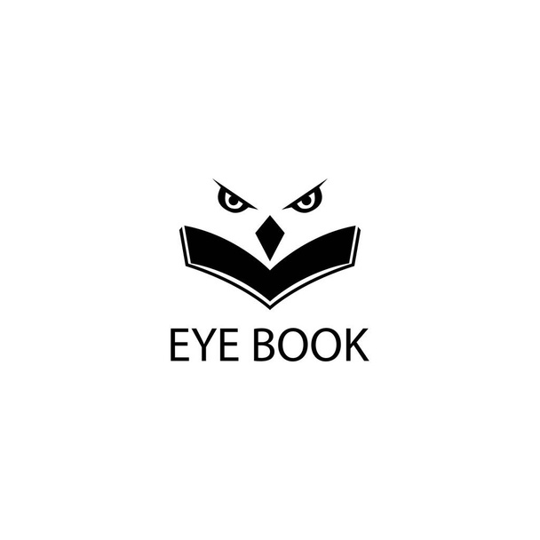 ojo de águila libro creativo logo negro ilustración diseño vector - Vector, Imagen