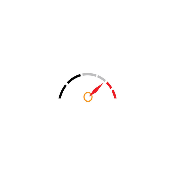 logo, kilometry, design tachometru, vektorová barevná ilustrace - Vektor, obrázek