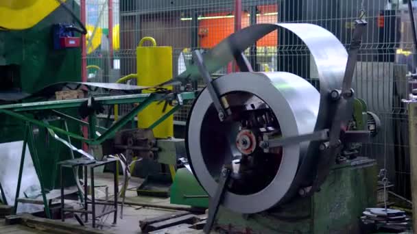 Metal rolo redondo de chapa de aço inoxidável galvanizado, fabricação de máquinas de metalurgia industrial - Filmagem, Vídeo