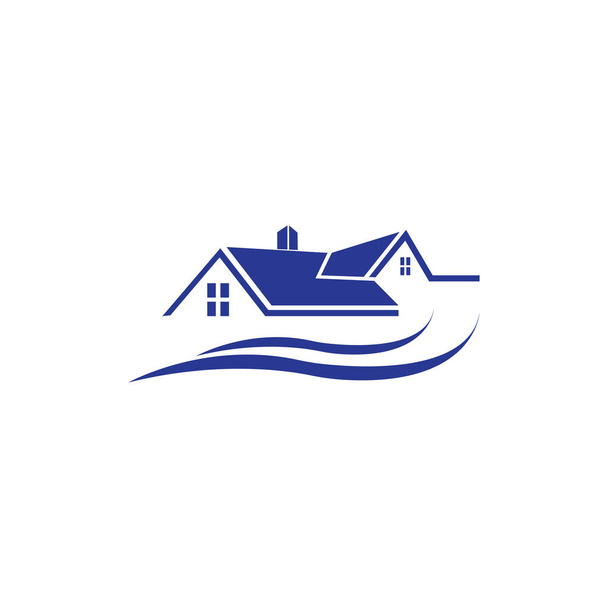 Renk şirketi vektör tasarım şablonlu ev logosu illüstrasyonu - Vektör, Görsel