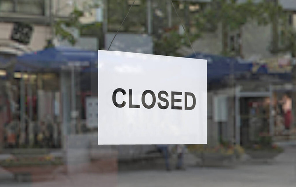 símbolo de negocio como signo de cierre en krises - Ilustración 3D - Foto, imagen