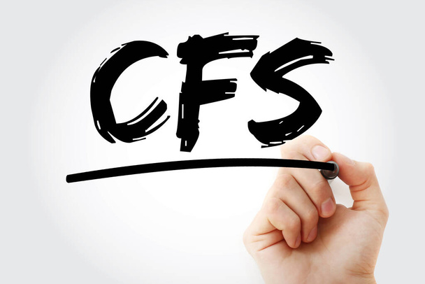 CFS - Skonsolidowany akronim sprawozdania finansowego z markerem, kontekst koncepcji biznesowej - Zdjęcie, obraz