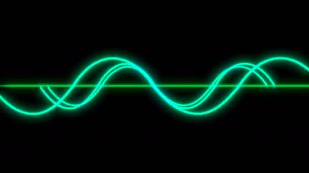 Oszilloskop grüne Kurve liniert elektronische Wellen - Filmmaterial, Video