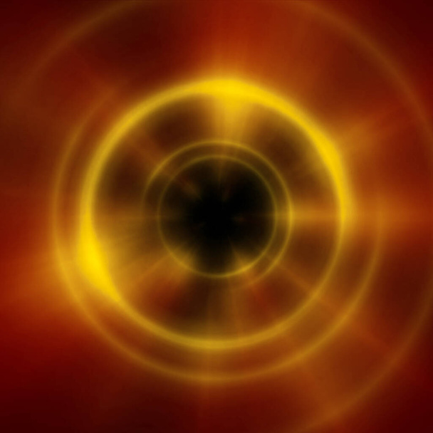 Tunnel rond en béton avec anneau à rayons lumineux, illustration abstraite - Photo, image