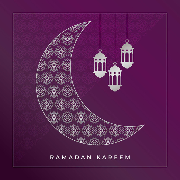 Проект карток Premium ramadan kareem. Векторна ілюстрація арабічного тексту Рамадан Карем означає щедрий Рамадан (місяць посту) з ісламським геометричним тлом. Мінімалістичний дизайн. - Вектор, зображення