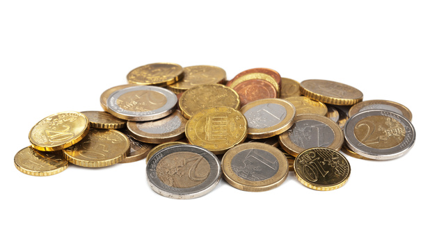 分離のユーロ硬貨 - 写真・画像