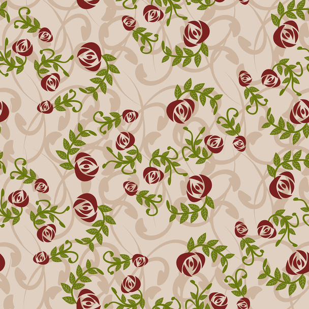 Vintage background with roses - Illustration - Vector, Image