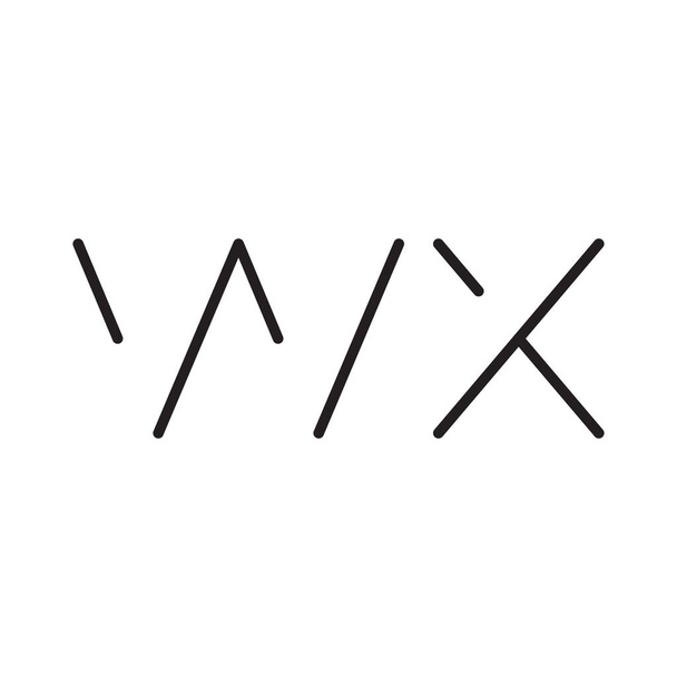 wx ícone do logotipo do vetor letra inicial - Vetor, Imagem