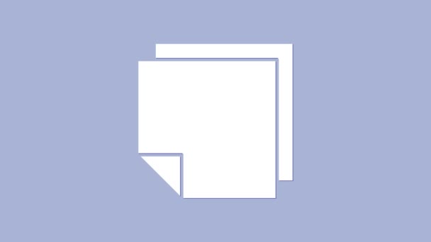 Valkoinen Post huomata tarroja kuvaketta eristetty violetti tausta. Tahmeat nauhat, joissa on tilaa tekstille tai viestille. 4K Video motion graafinen animaatio - Materiaali, video