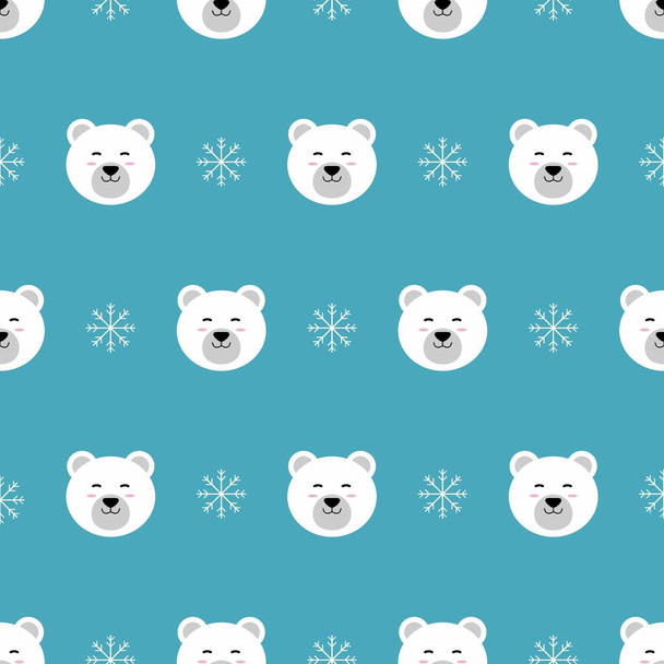Kar taneli şirin kutup ayısının çizim vektörü - Vektör, Görsel