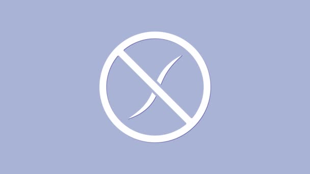 Fehér Anti-férgek parazita ikon elszigetelt lila alapon. 4K Videó mozgás grafikus animáció - Felvétel, videó