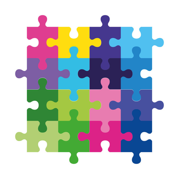puzzel spel stukken speelgoed pictogram - Vector, afbeelding