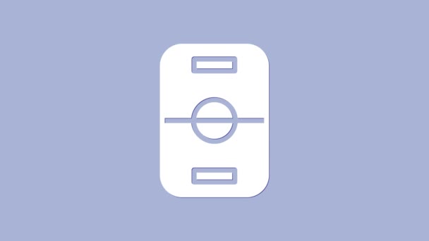 Bílý hokejový stůl ikona izolované na fialovém pozadí. Grafická animace pohybu videa 4K - Záběry, video