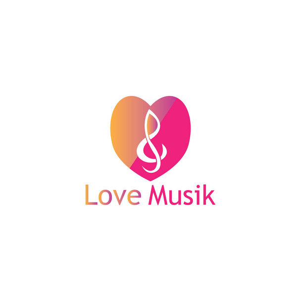 Музичний логотип ілюстрація, барвистий дизайн любові, вектор
 - Вектор, зображення