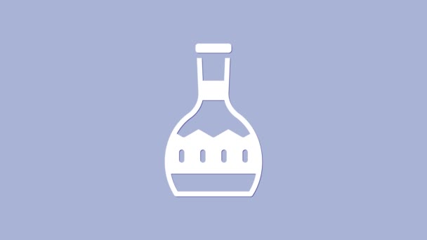 Icône de bouteille de tequila blanche isolée sur fond violet. Boisson mexicaine. Animation graphique de mouvement vidéo 4K - Séquence, vidéo