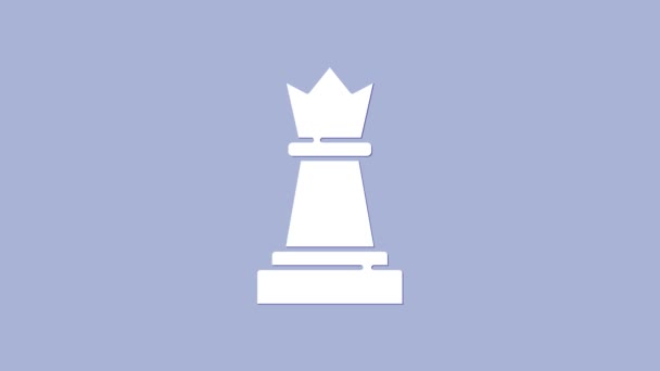 White Chess icon isolated on purple background. Business strategy. Game, management, finance. 4K Video motion graphic animation - Footage, Video