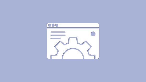 Weißes Browser-Setting-Symbol isoliert auf violettem Hintergrund. Anpassung, Service, Wartung, Reparatur, Reparatur. 4K Video Motion Grafik Animation - Filmmaterial, Video